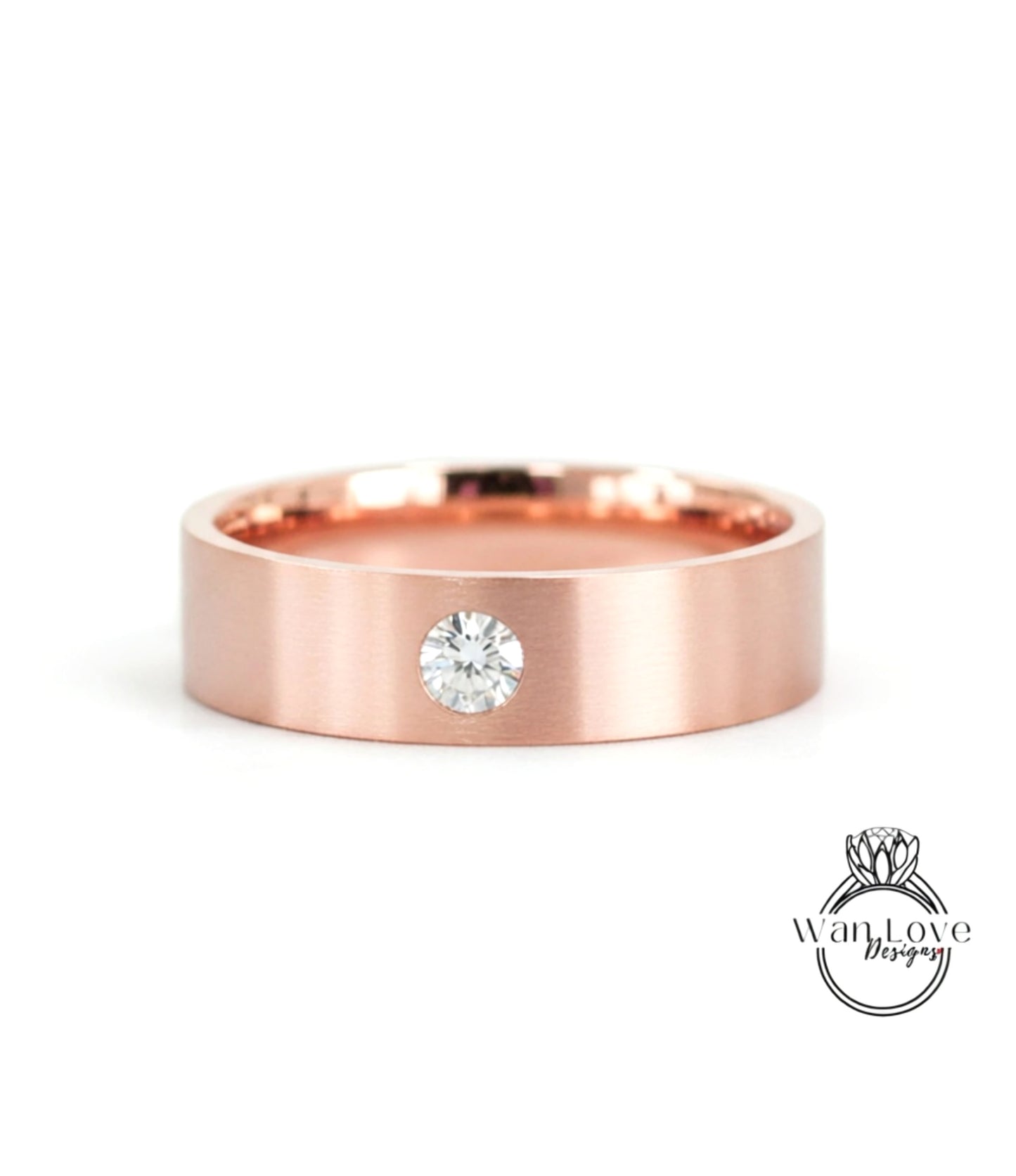 Solid gold mens band Diamond wedding band Art deco Round band 14K 18K rose gold Vintage Bridal ring unique Promise ring Anniversary ring