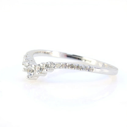 Ready to Ship Curved Half Eternity Tiara Wedding Band, Tiara White Sapphire Band, Curvy Wedding Band WanLoveDesigns Wan Love Designs