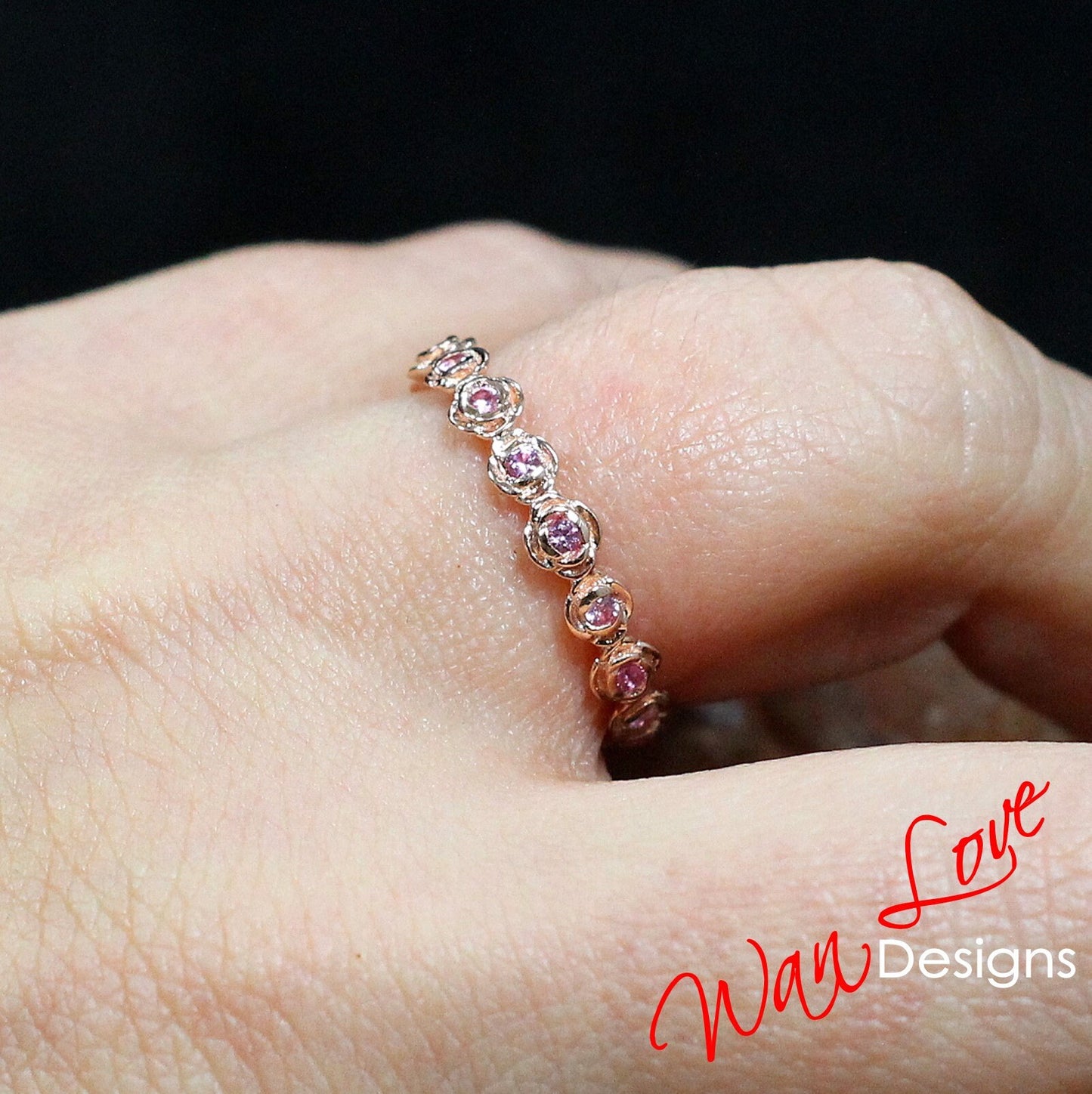 Elongated Cushion cut Light Pink Sapphire engagement ring set vintage bridal set antique cluster halo ring rose flower wedding band