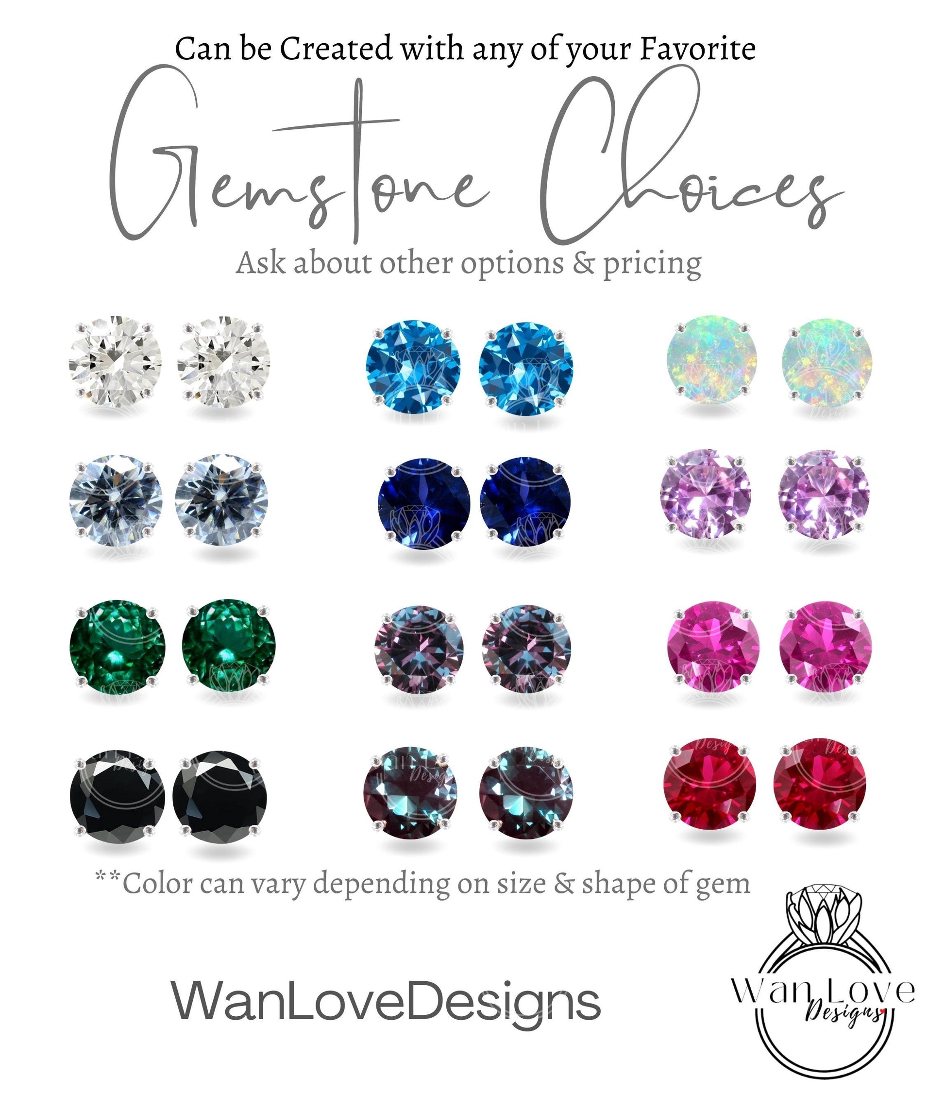 2ct Moissanite Diamond Studs by WanLoveDesigns • Dainty Birthstone Earrings • Perfect Everyday Stud Earrings, Round Gemstone Earrings