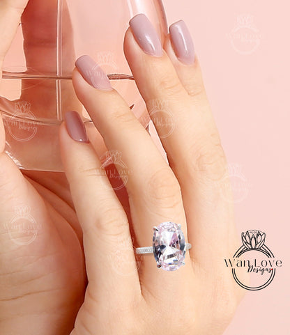 Oval cut Light Pink Sapphire diamond engagement ring art deco 9ct bridal ring antique diamond side hidden halo ring wedding anniversary ring