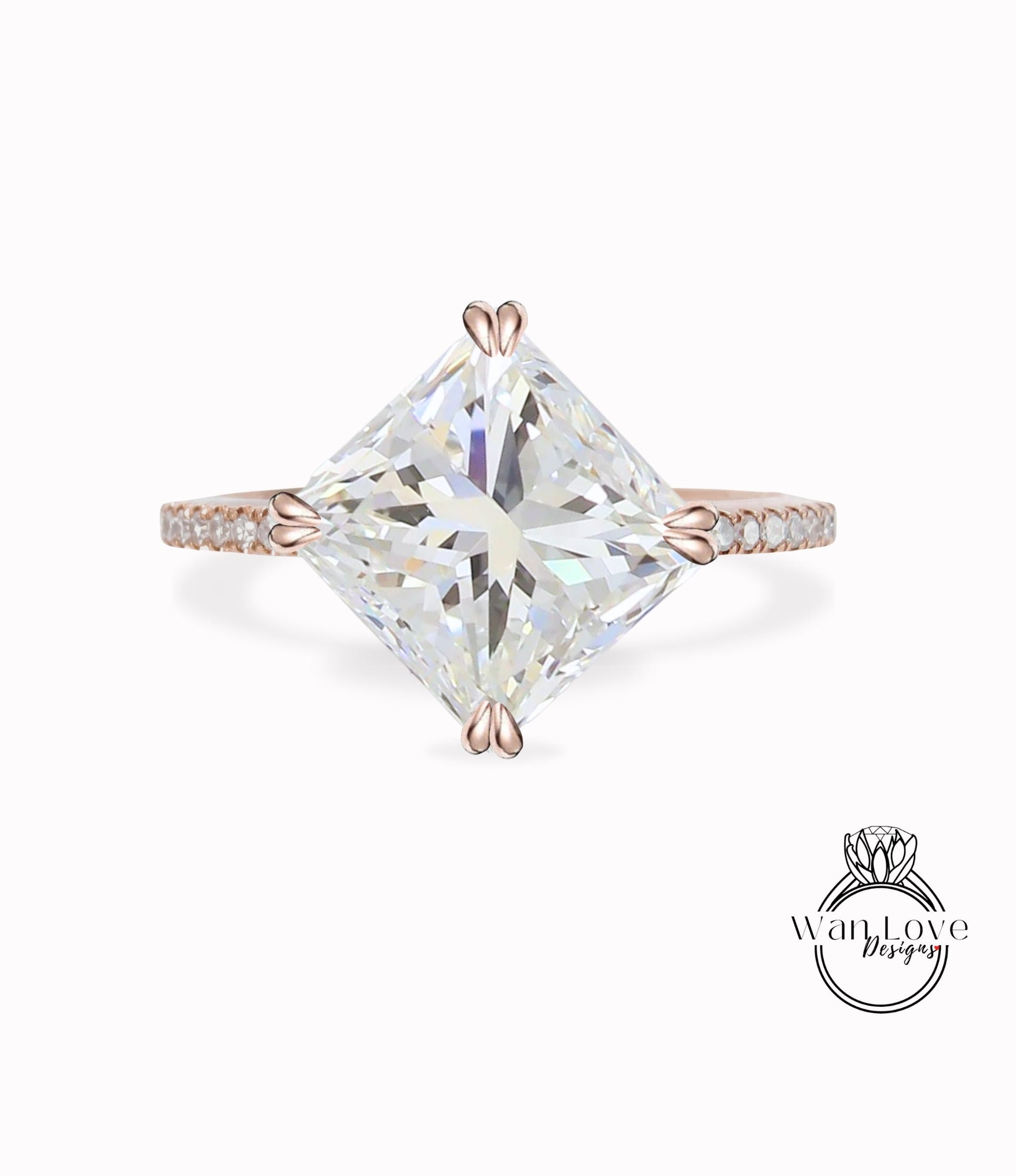 Kite Diamond Ring Princess Diamond Ring Geometric Engagement Ring Square claw prong Engagement Ring Kite Certified Diamond Wedding Ring